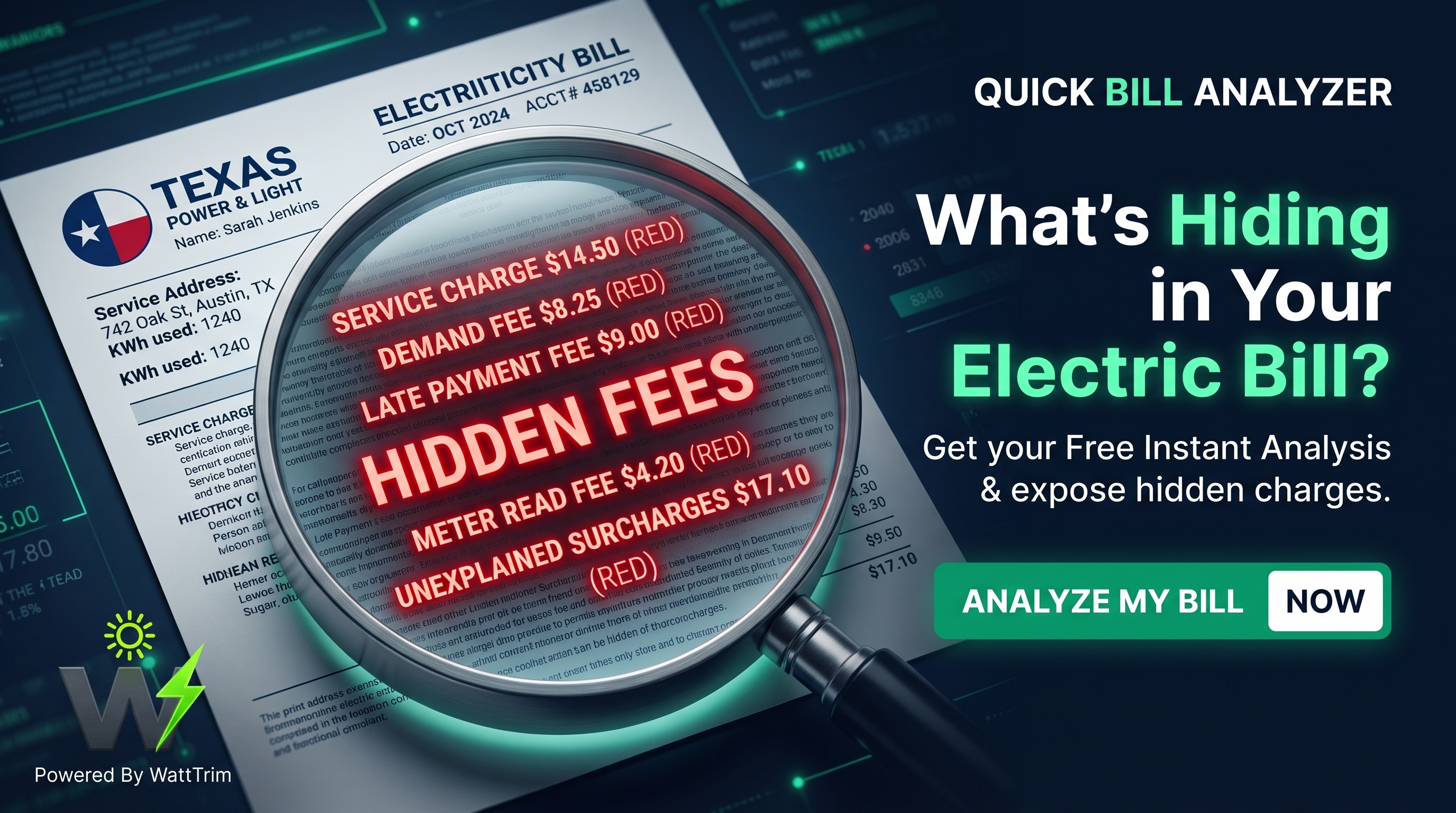 Free Bill Health Report - Upload your electric bill for an instant analysis