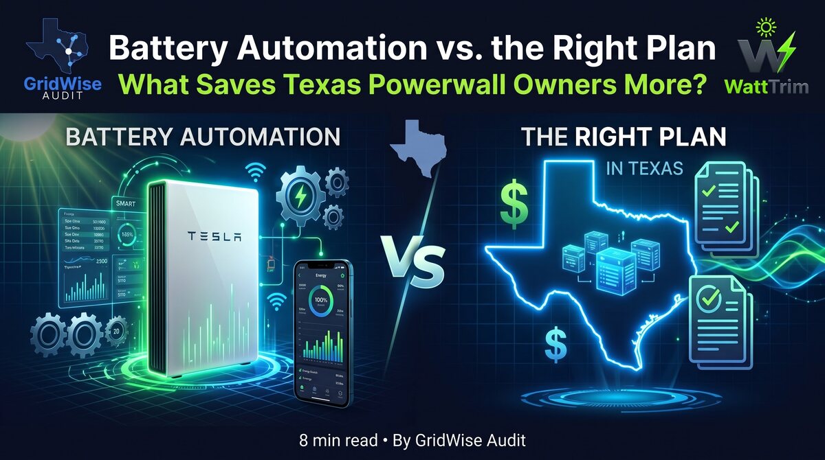 Best Electricity Plan for a Powerwall in Texas: Why the Plan Matters More Than Automation