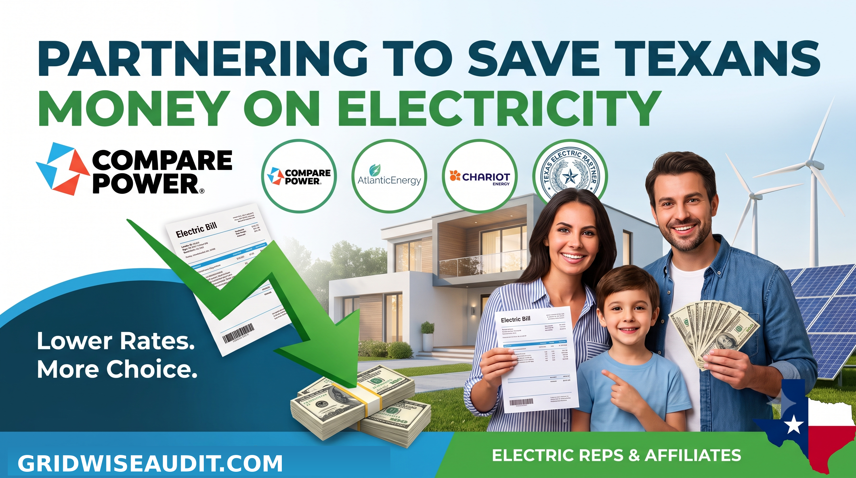 GridWise Audit partnerships - connecting you with more electricity plans
